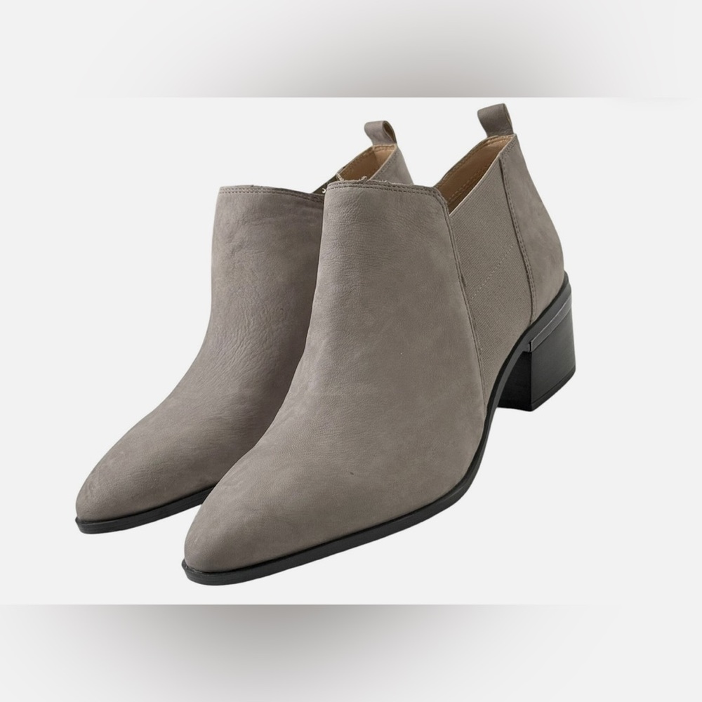 Franco Sarto Nubuck Leather Block Heeled Booties